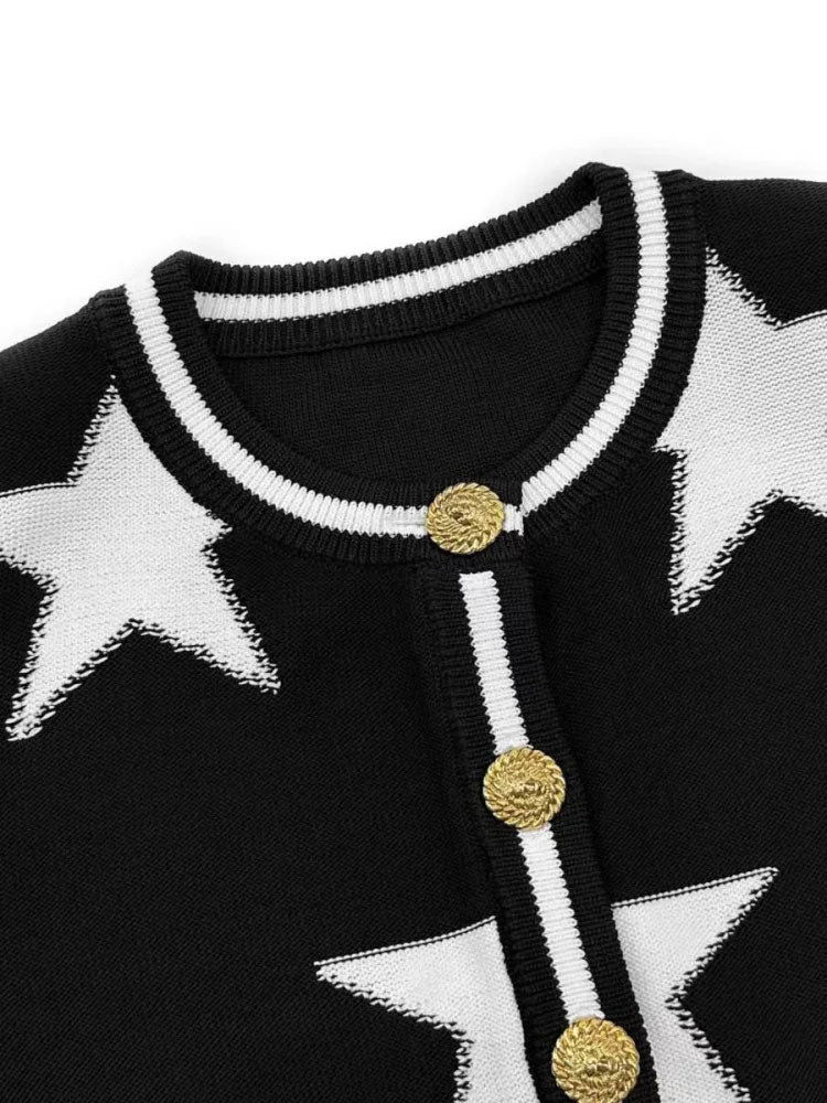 Gebreide cardigan met gouden knopen