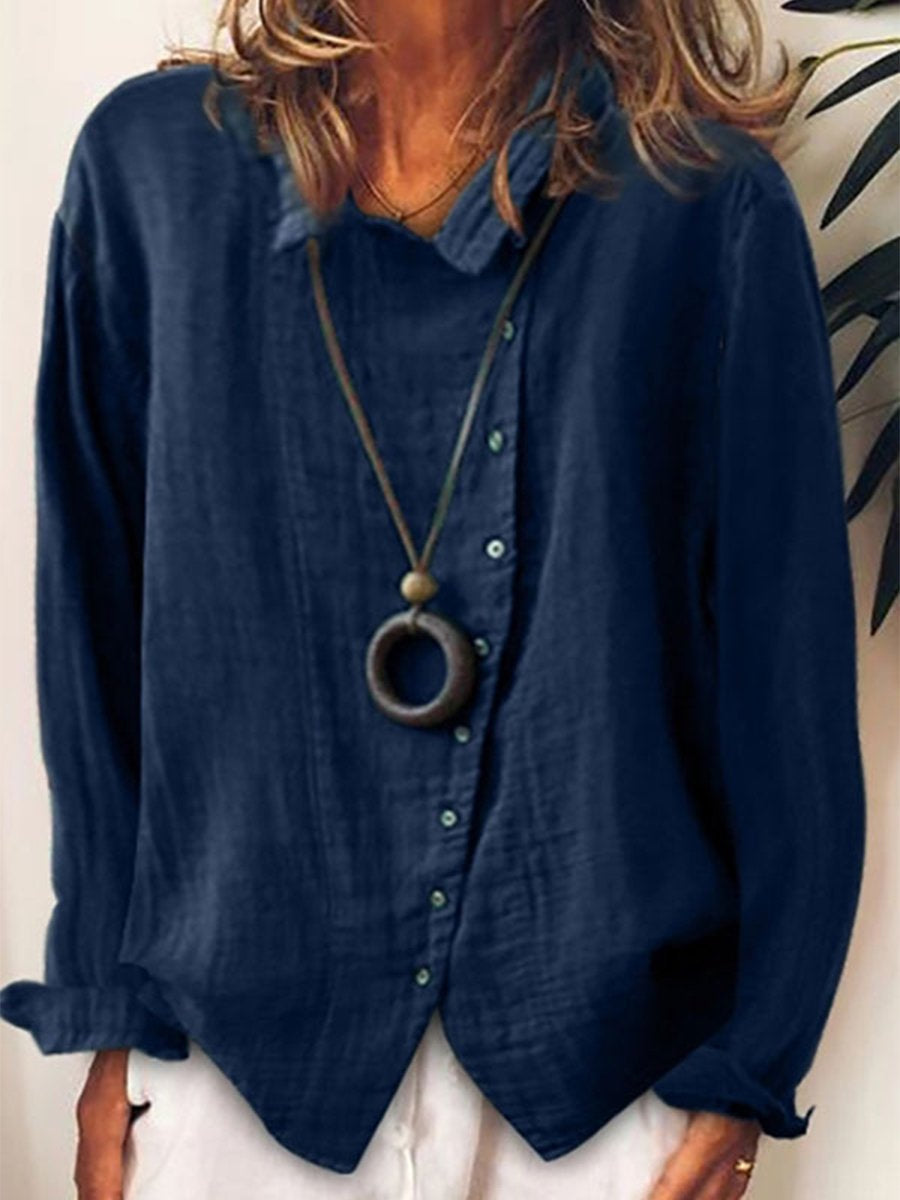 Dames T Shirt - Casual Lang - Katoen en Linnen - Ontspannen Pasvorm-1