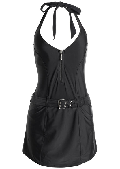 Slimming Swim Dress - Black Beauty