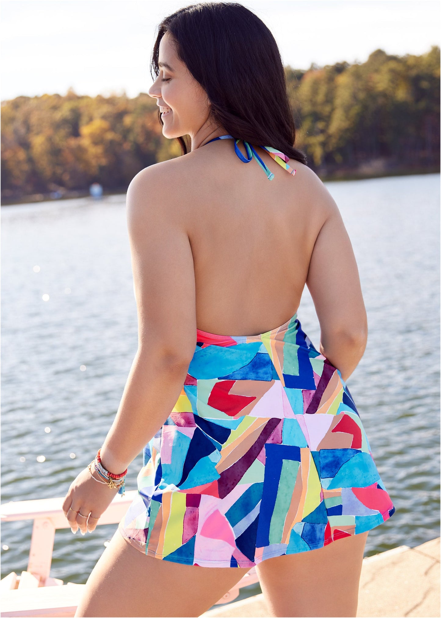 High-Neck Swim Dress - Living Art