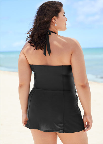 Slimming Swim Dress - Black Beauty