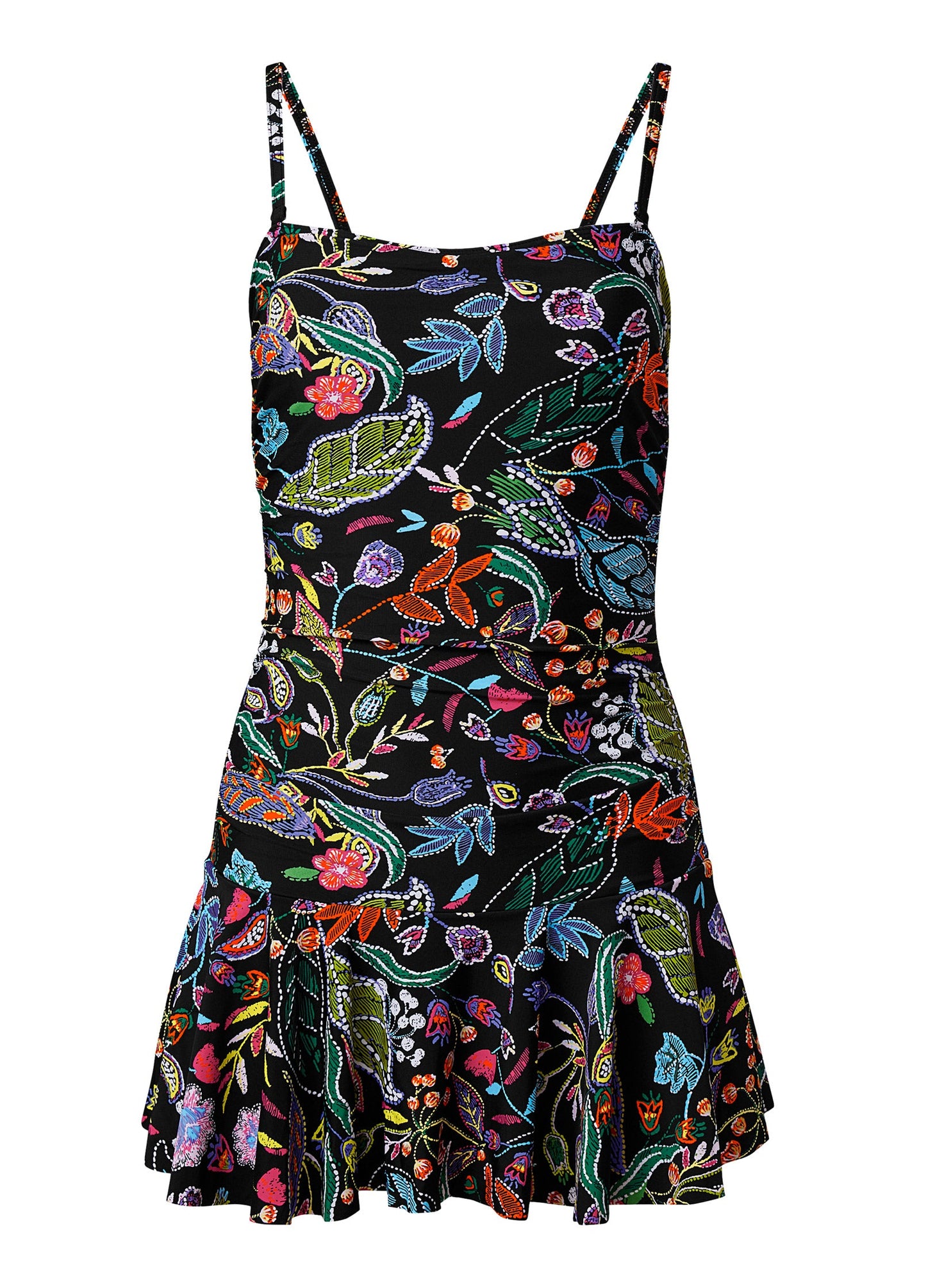 Venice Skirted Swim Dress - Midnight Elegance