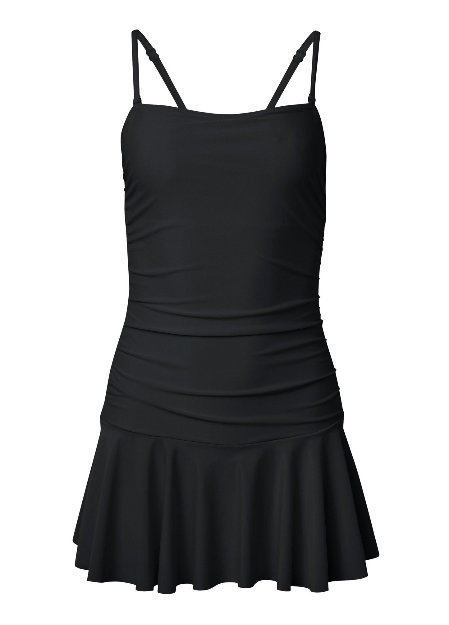 Venice Skirted Swim Dress - Black Beauty