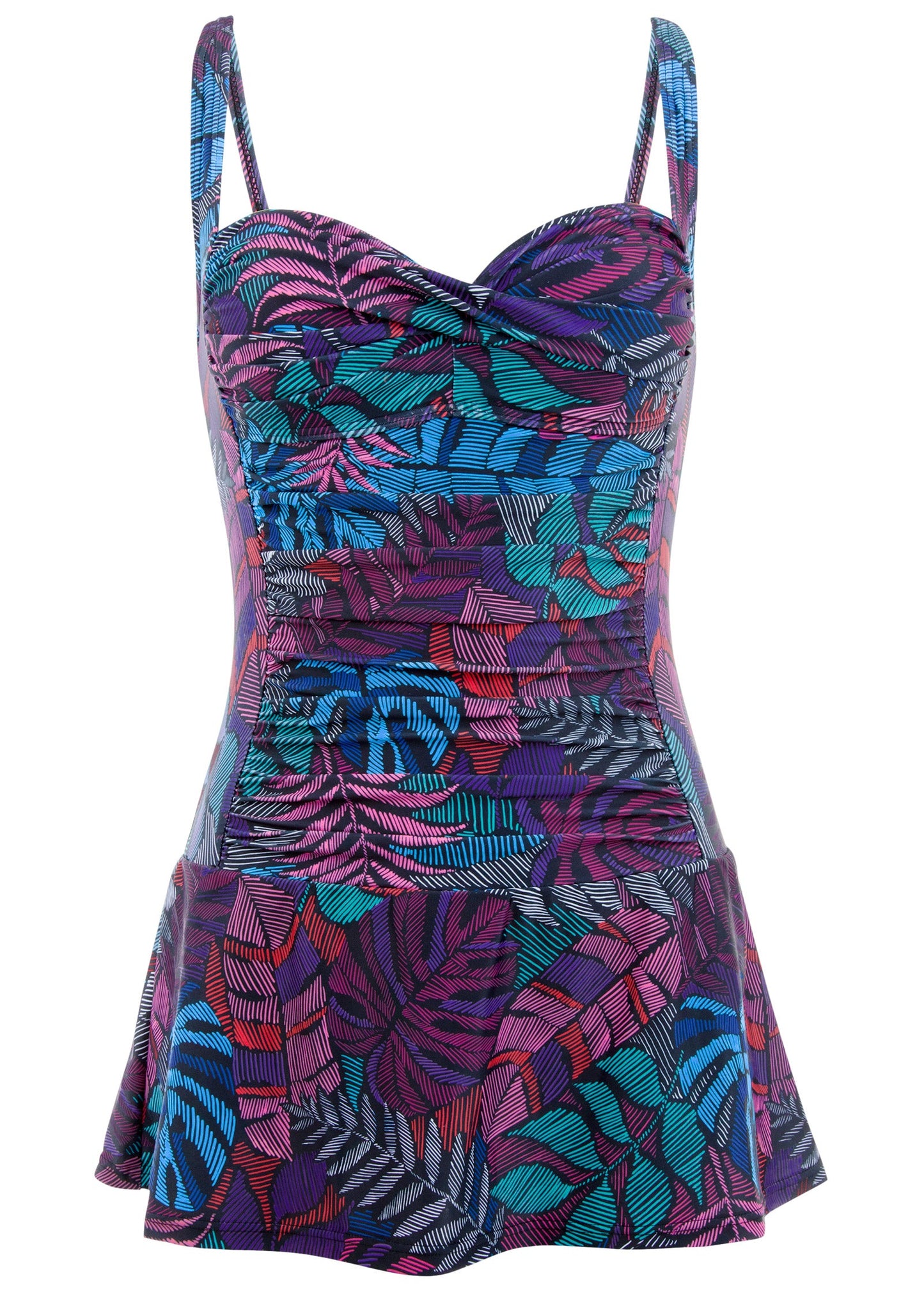 St. Tropez Swim Dress - Tropical Leaves