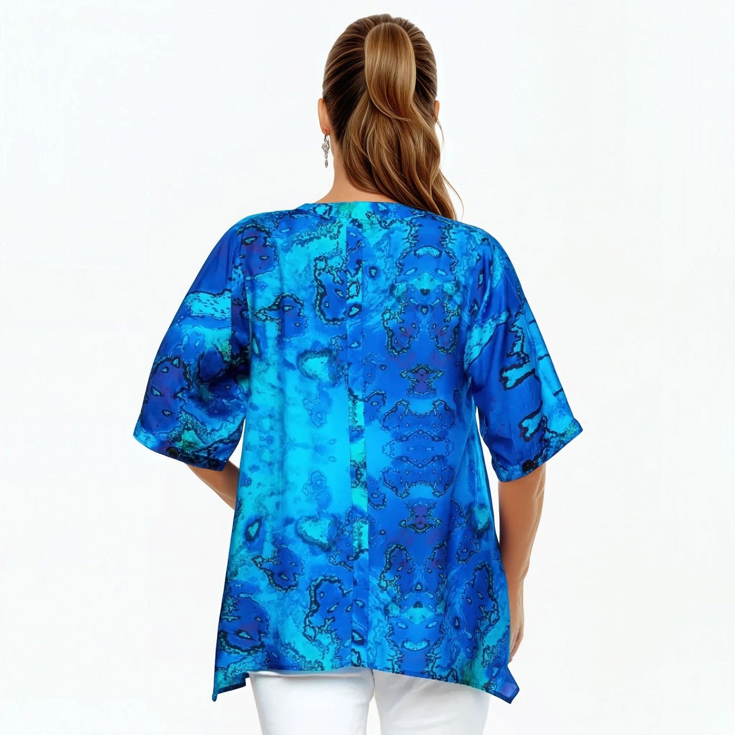 A-Line Shirt | Tunic Blouse Top (Reef)