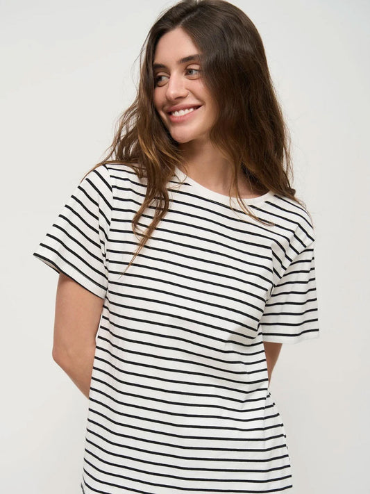 Gestreept kort mouwen T-shirt